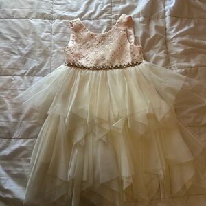 Elegant Pink and Cream Tulle Dress